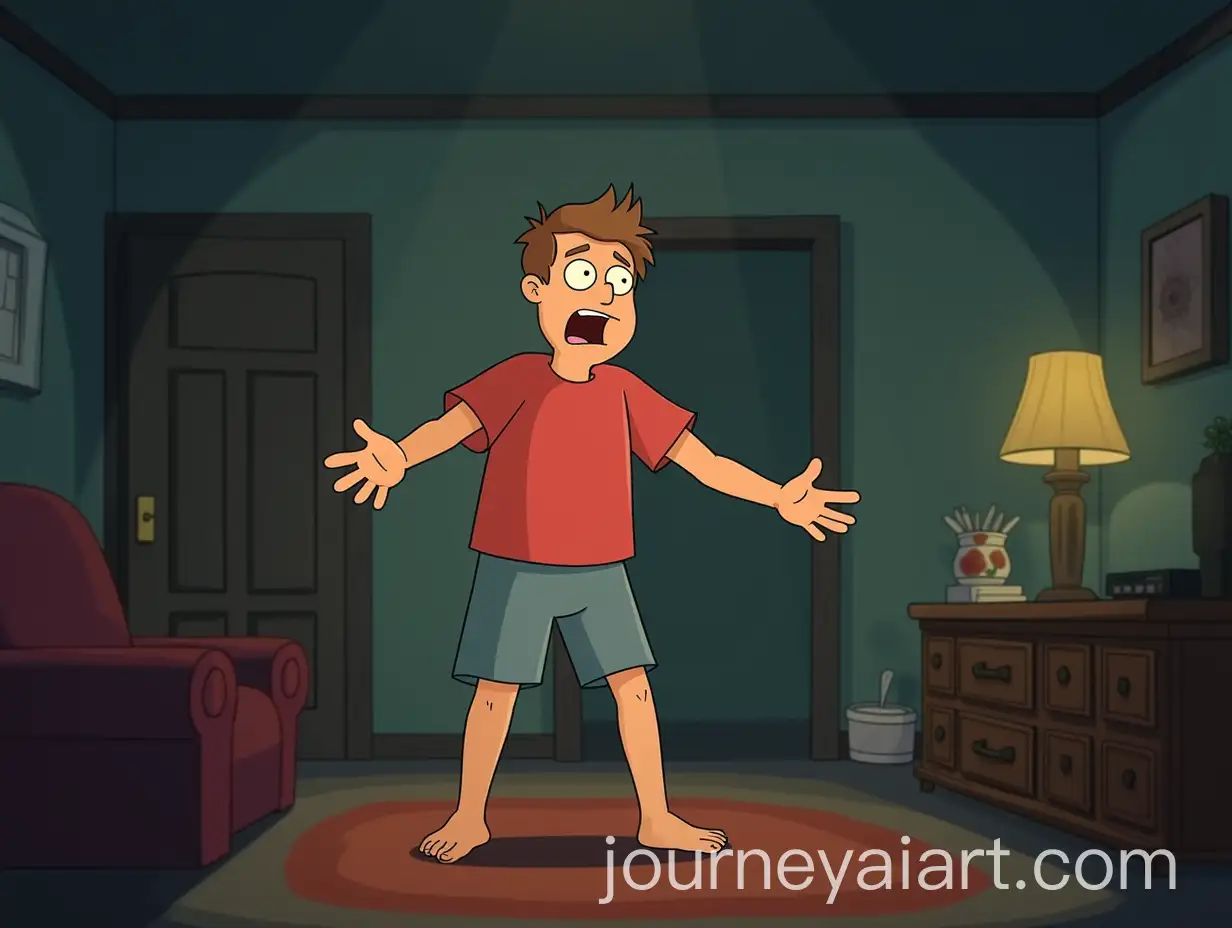Cartoon-Dad-Reacting-with-Urgency-in-Dimly-Lit-Living-Room