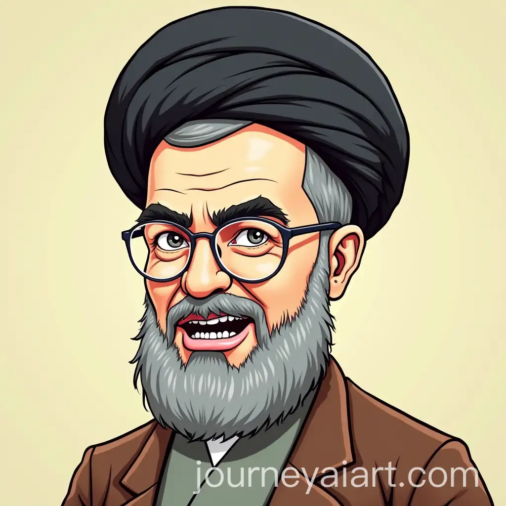 Satirical-Cartoon-of-Khamenei-with-Oversized-Head