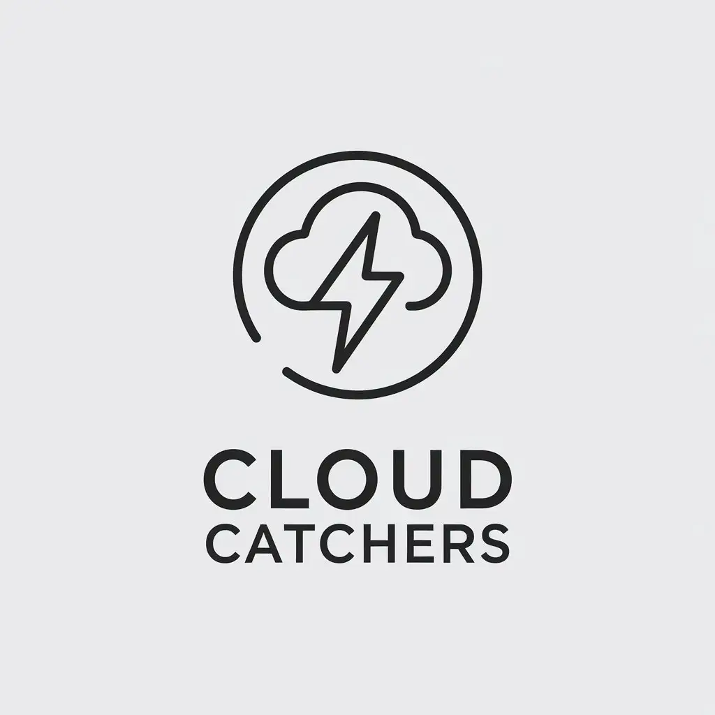 a vector logo design,with the text "Cloud Catchers", main symbol:Cloud Catchers,Minimalistic,be used in Entertainment industry,clear background