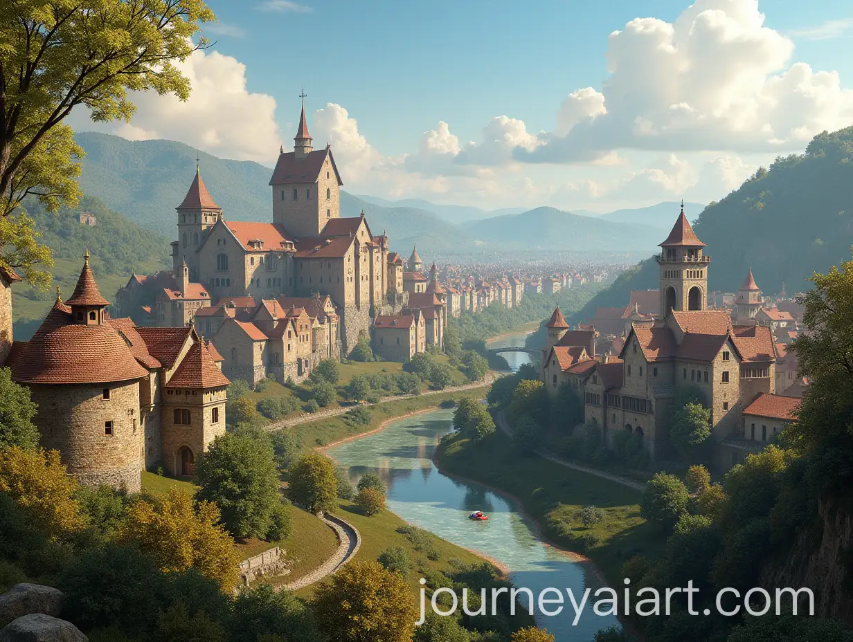 Vibrant-Spring-Scene-of-a-Large-Medieval-City-in-Blender-Style