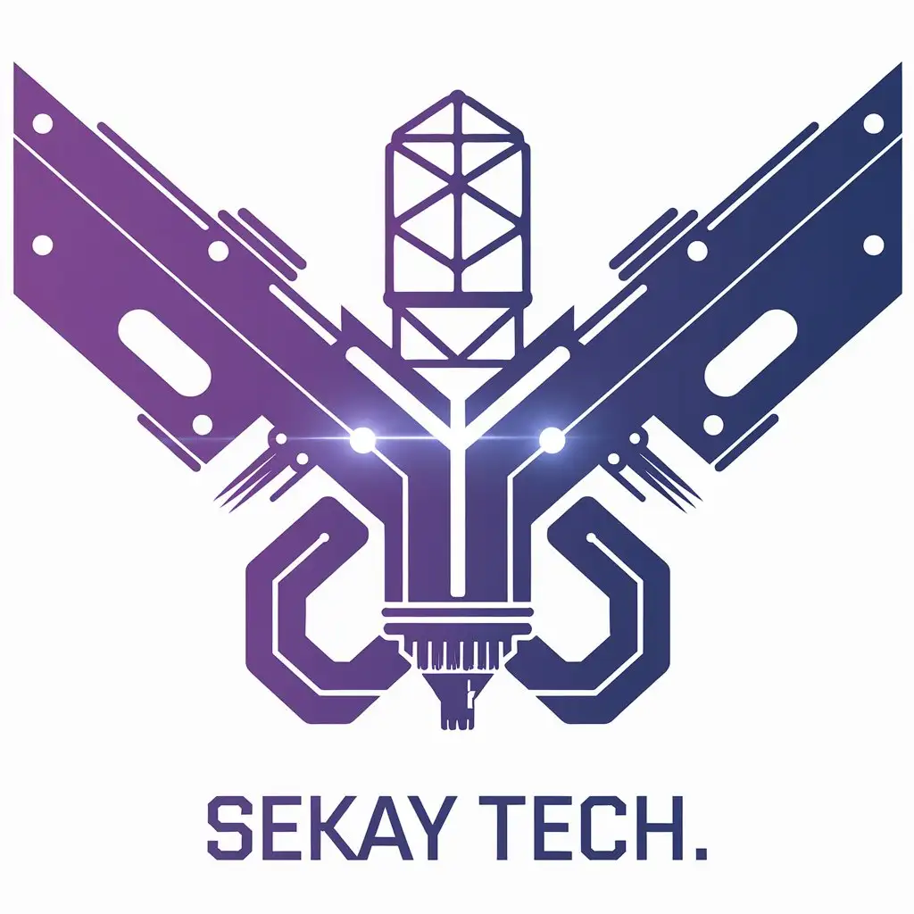 LOGO Design For SEKAY Tech Futuristic Purple Blue 3D Laser Scanner and Printer Nozzle