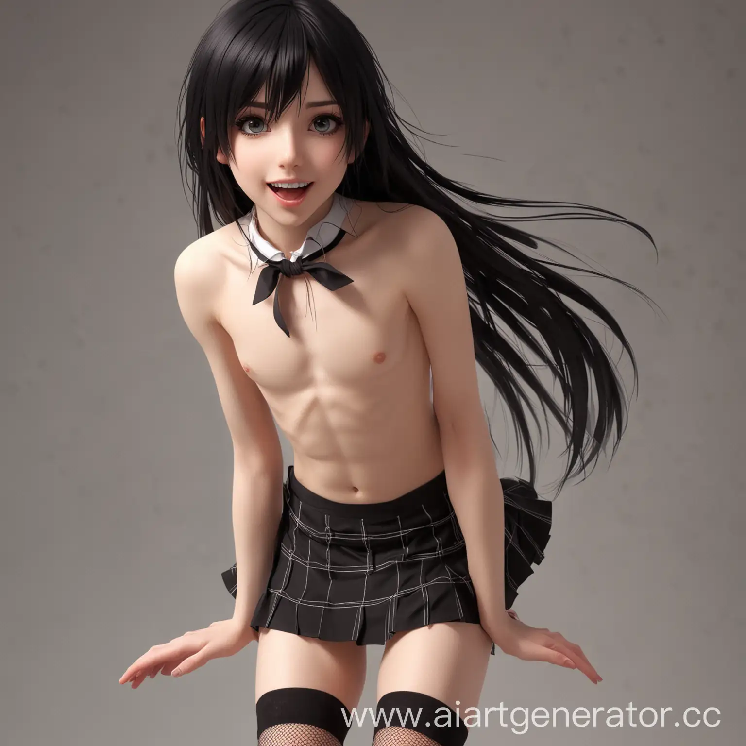 Anime-Style-Androgynous-Boy-with-Long-Black-Hair-and-Fishnet-Stockings-Smiling