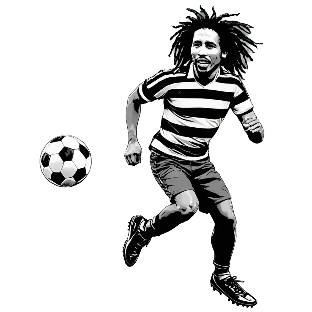 PNG-Image-Bob-Marley-Playing-Soccer-in-Black-and-White