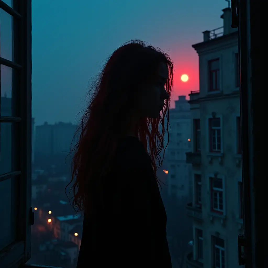 Vampire-Girl-with-Auburn-Hair-in-Blood-on-a-Shabby-Russian-Balcony