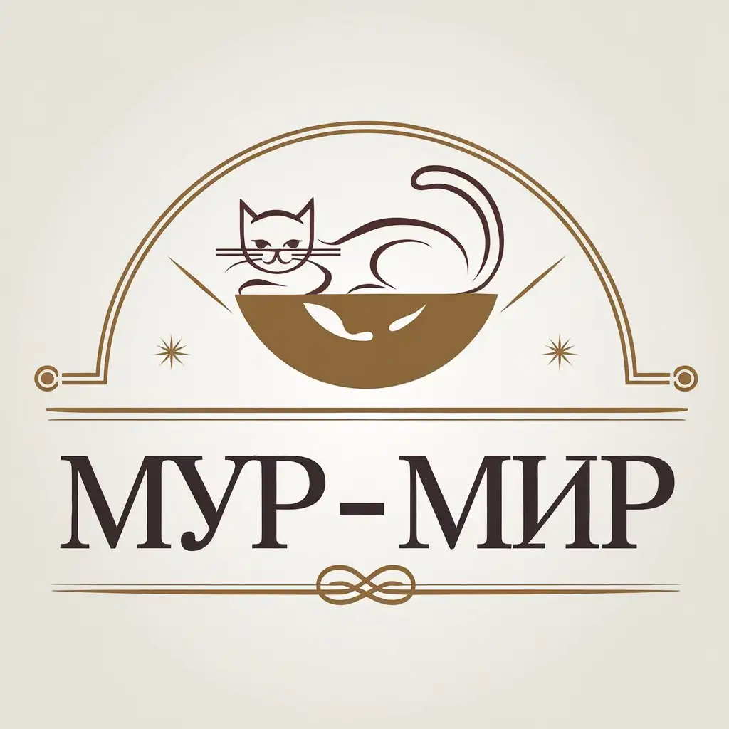 LOGO Design for M Minimalistic Cat Laying on Half Moon for Restaurant Industry