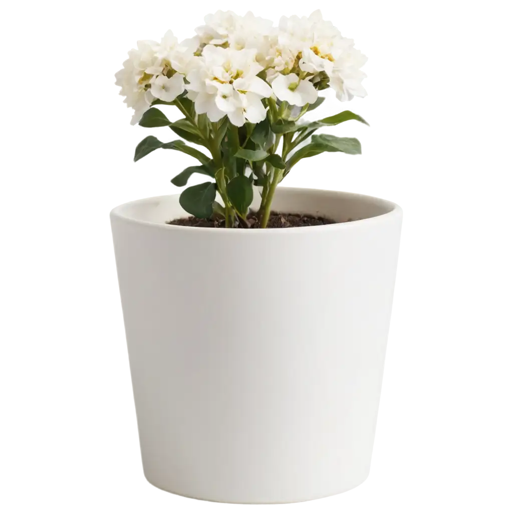 stylish white flowerpot with flower