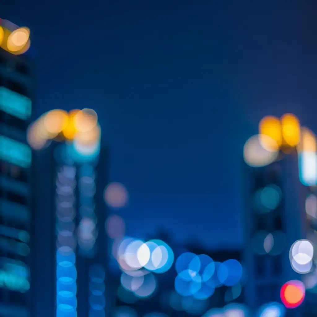 City Lights Bokeh Background with Blurred Urban Setting