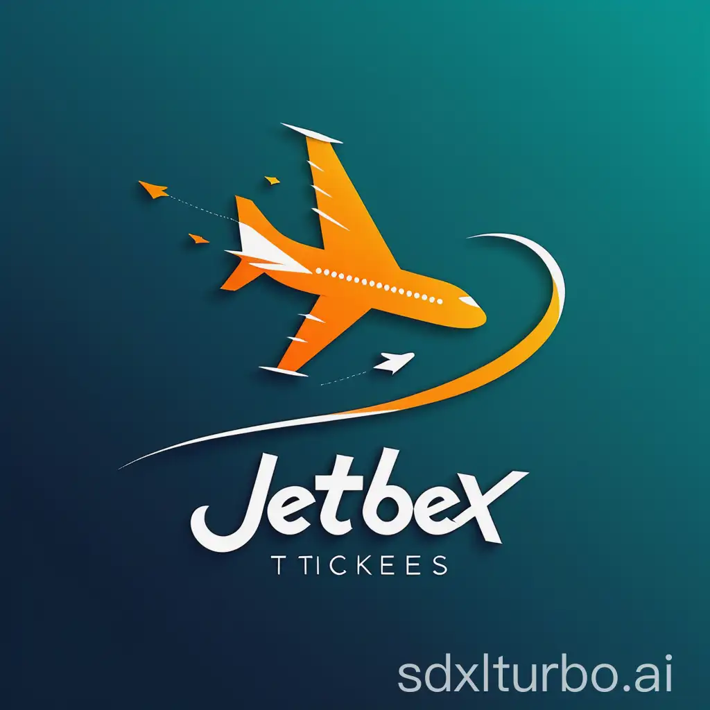 A creative logo design for a travel company named 'JetBeex', specializing in flight tickets and journeys. The logo features a stylized, minimalist airplane that morphs into a paper airplane, symbolizing both travel and adventure. The airplane should be designed in a dynamic, upward motion, colored in gradient shades of blue and green, representing the sky and earth. Instead of clouds, incorporate subtle, abstract waves beneath the airplane to convey movement and fluidity, suggesting the thrill of exploration. The company name 'JetBeex' is integrated into the design, with the 'Jet' part styled in sleek, modern lettering, and 'Beex' in a playful font to evoke a sense of fun and excitement. Use vibrant colors like orange and yellow for 'Beex' to make it stand out. The overall logo should be simplified and without a background, emphasizing creativity and the spirit of travel, making it instantly recognizable and memorable