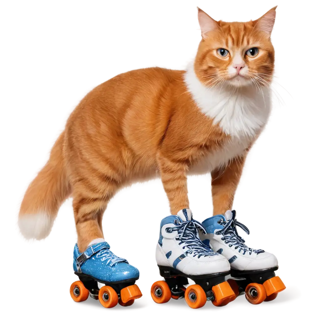 Orange-and-White-Cat-with-Roller-Skates-Creative-PNG-Image-for-Playful-Designs