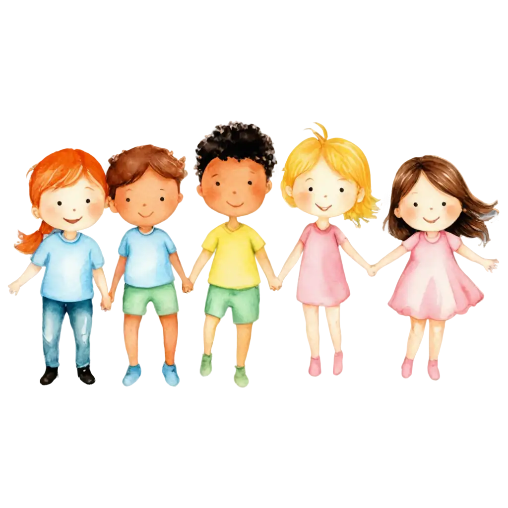 Kids-Watercolor-Clipart-PNG-Versatile-HighQuality-Art-for-Creative-Projects