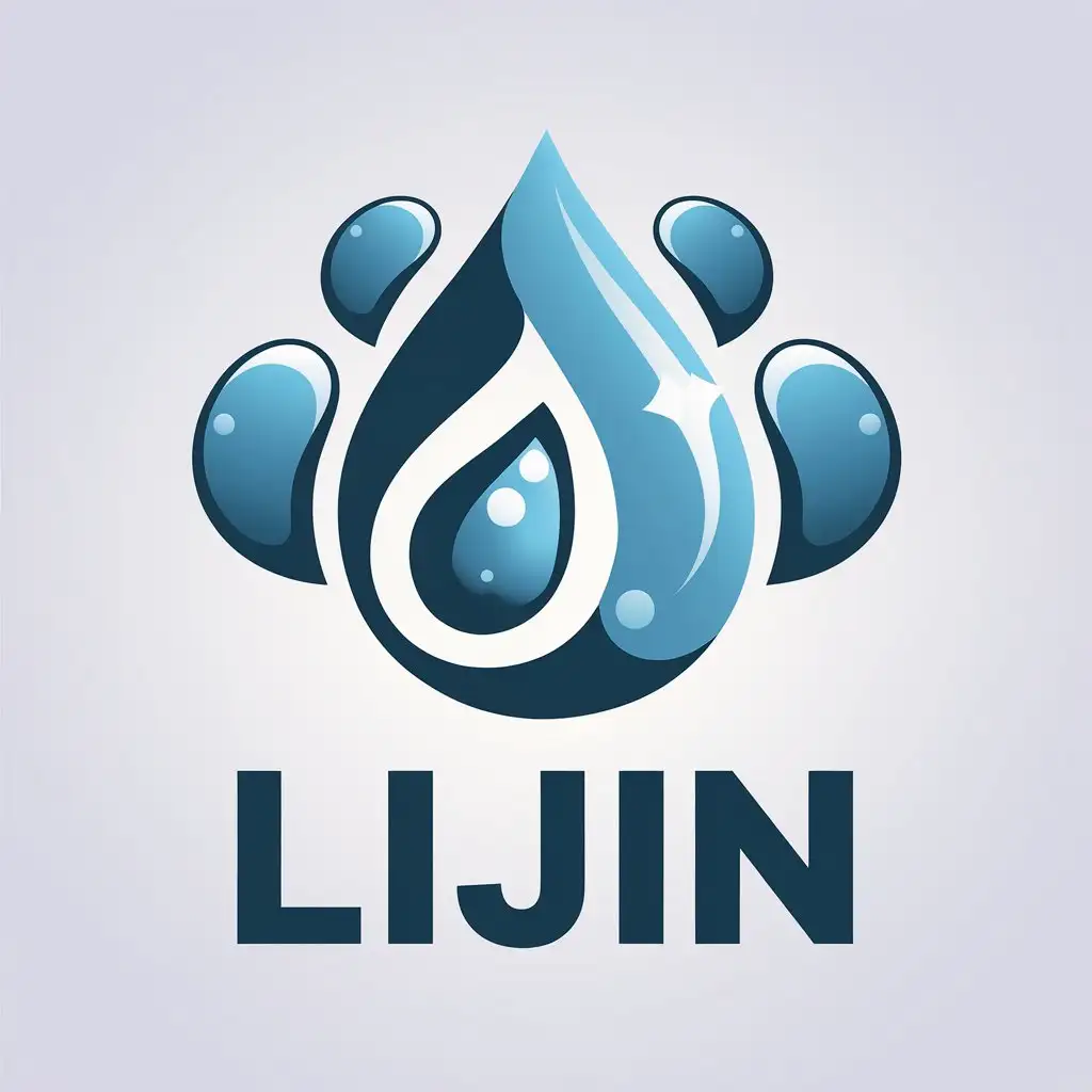 a vector logo design,with the text "Lijin", main symbol:water,Moderate,be used in Animals Pets industry,clear background