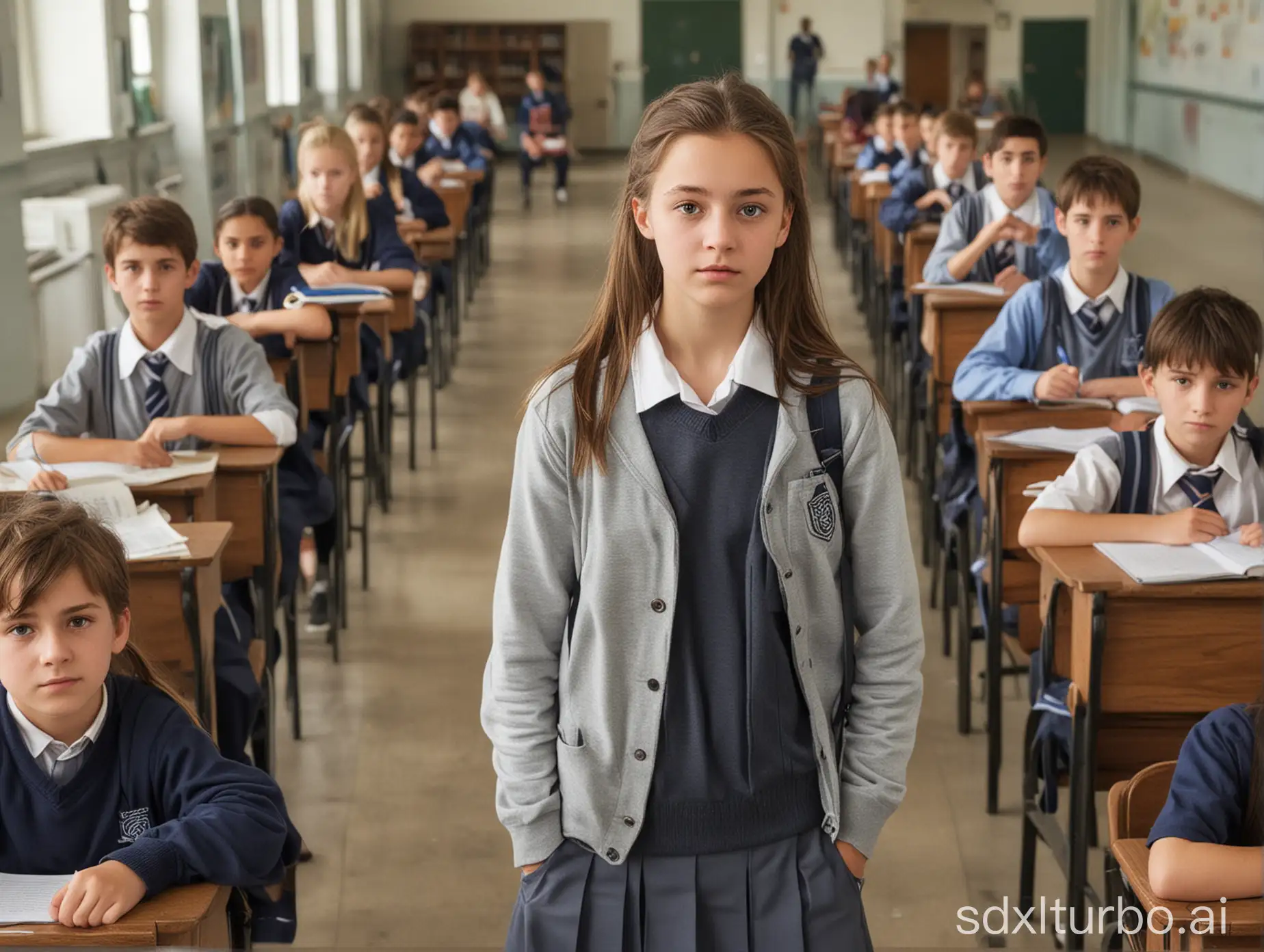 Girl-Surrounded-by-Boys-in-School-Setting