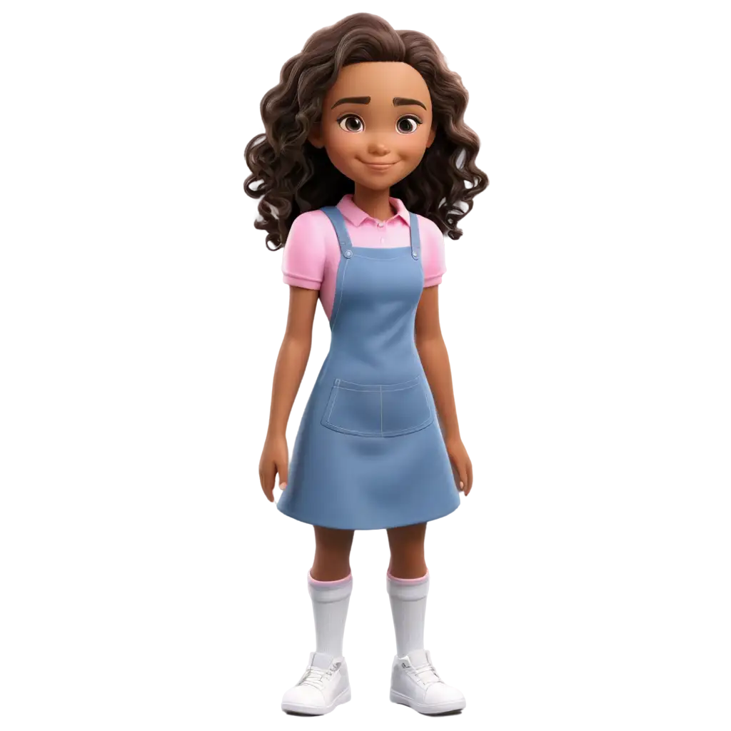 Realistic-Cartoon-PNG-of-a-12YearOld-Girl-with-Tan-Skin-and-Curly-Brown-Hair