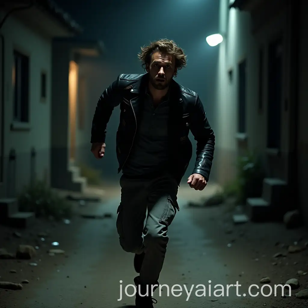 Man-Running-in-Dark-Alley-with-Fearful-Expression