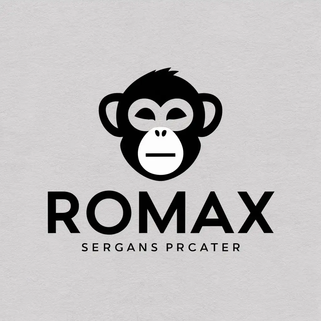 a vector logo design,with the text "RoMax", main symbol:Monkey,Moderate,be used in Others industry,clear background