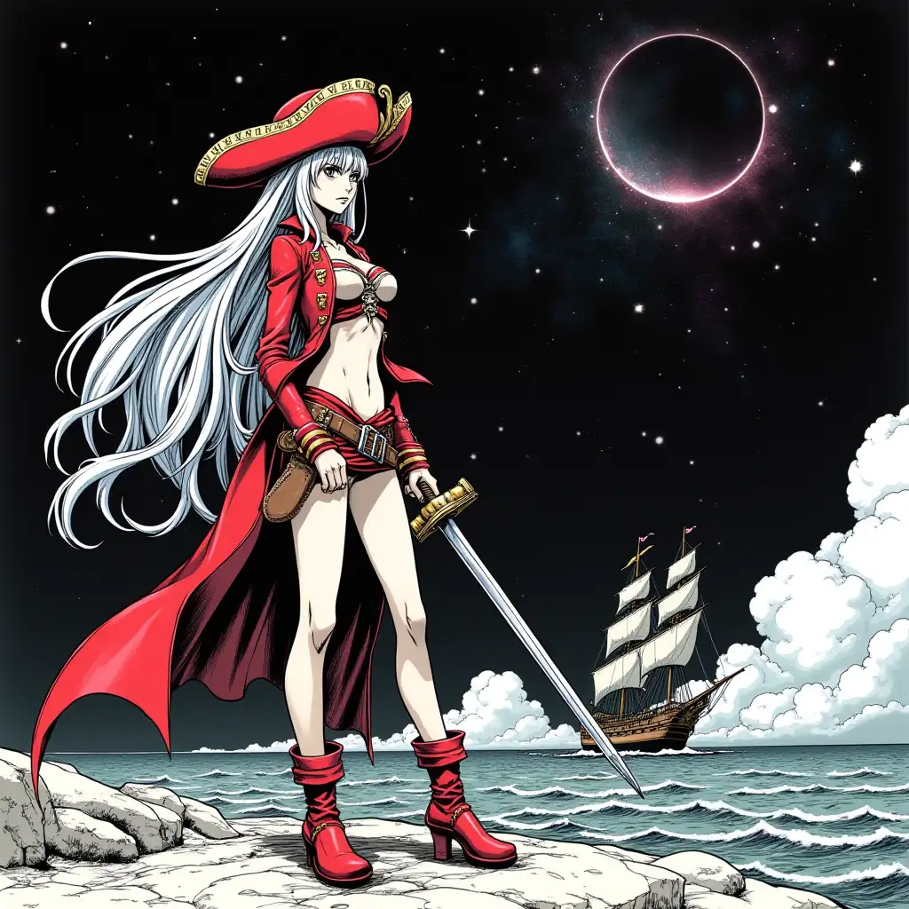 Manga-Pirate-Girl-with-Laser-Gun-and-Cosmic-Sea-Background