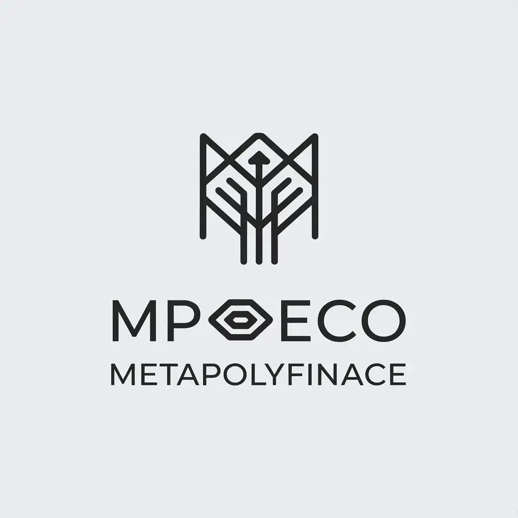 a vector logo design,with the text "MetaPolyFinace", main symbol:MP·ECO,Minimalistic,be used in Finance industry,clear background