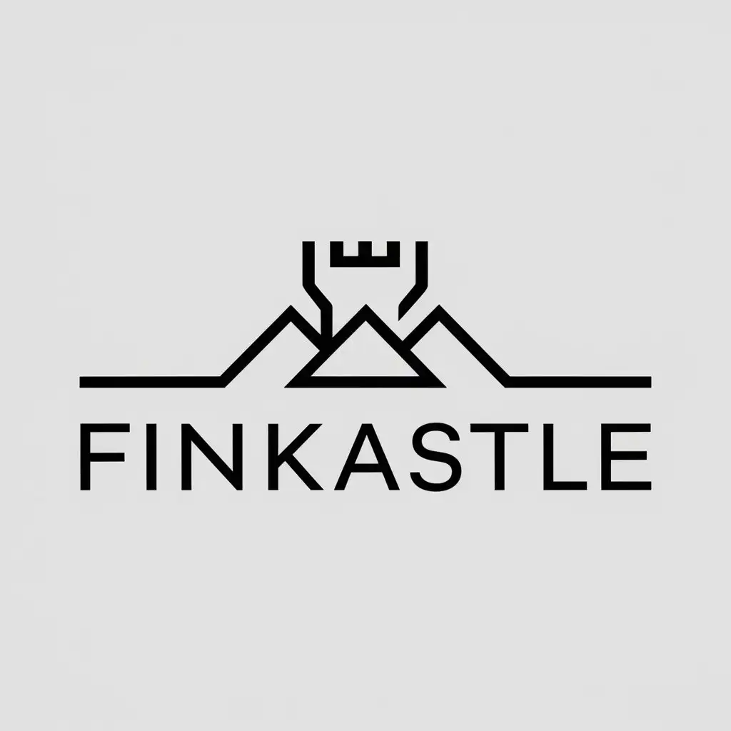 a logo design,with the text "Finkastle", main symbol:Castle, mountains or chess rook,Minimalistic,be used in Finance industry,clear background