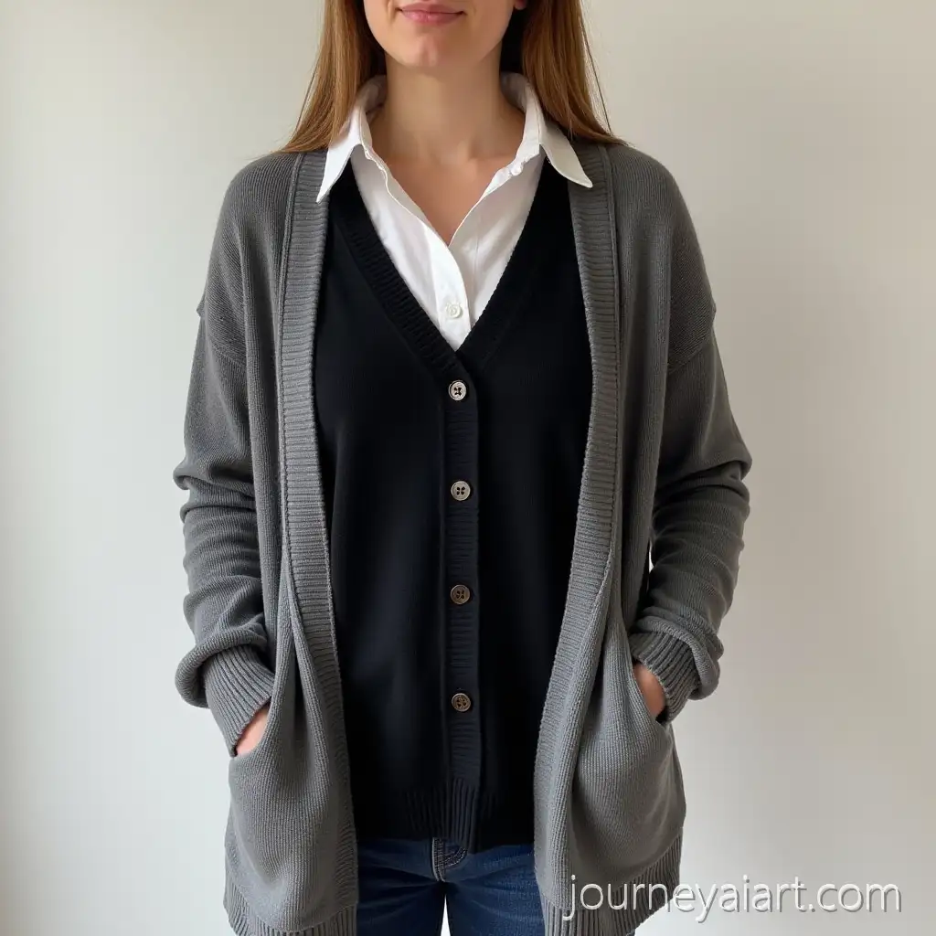 Mens-Casual-Fashion-Outfit-Cardigan-Black-VFormCardigan-black-sweater-vest-Sweater-Vest-and-White-Shirt