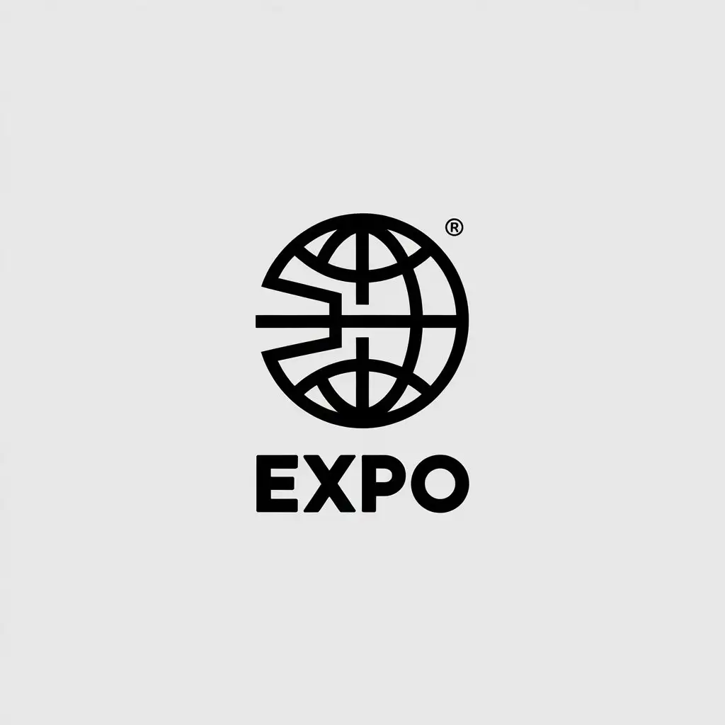 LOGO Design for EXPO Minimalistic Vector Logo with Clear Background