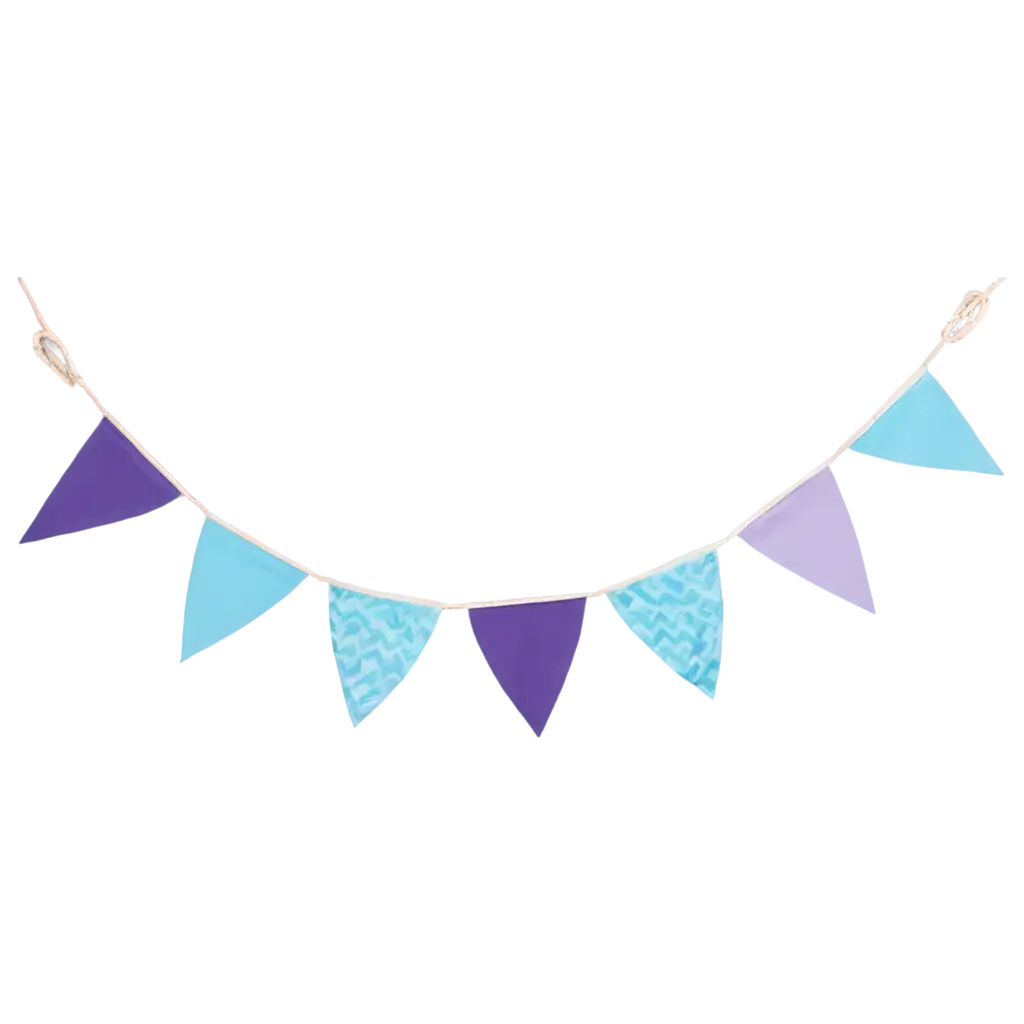 Holiday-Flags-on-a-Rope-in-Pastel-Colors-Blue-Purple-Blue-PNG-Perfect-for-Celebrations-and-Event-Decor