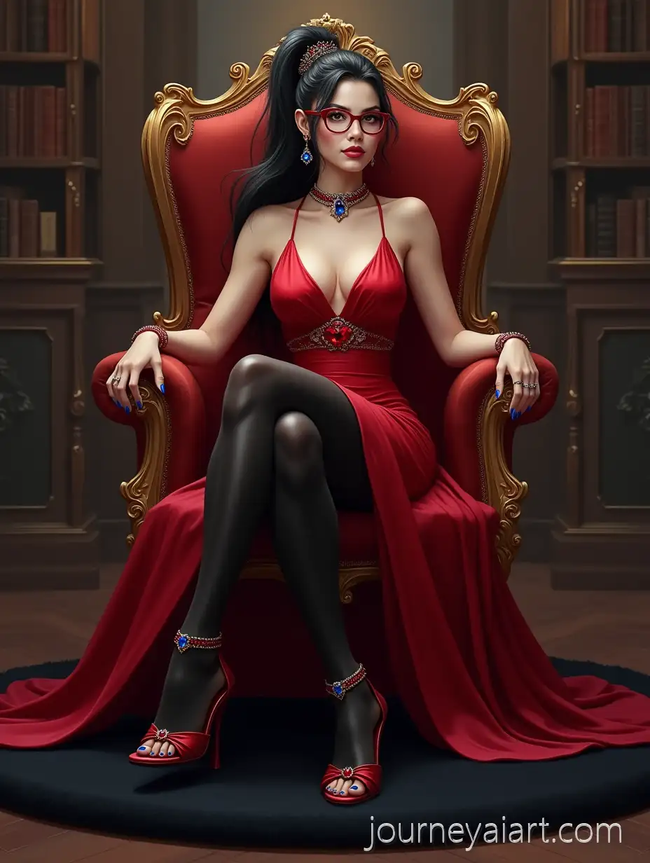 Strict-Sorceress-MentorFantasy-Sorceress-Art-Prompt-in-Fantasy-Library-with-Magical-Attire-and-Accessories