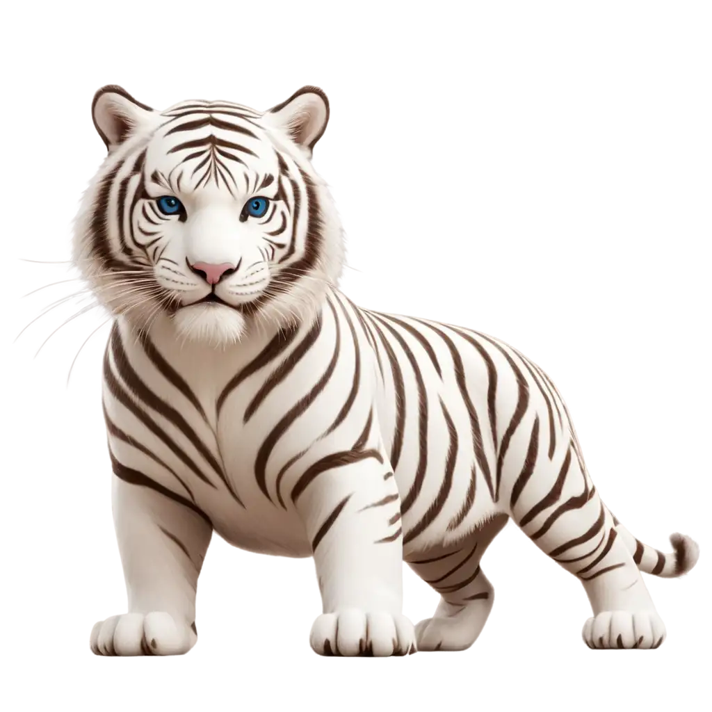 3-D white tiger with cub