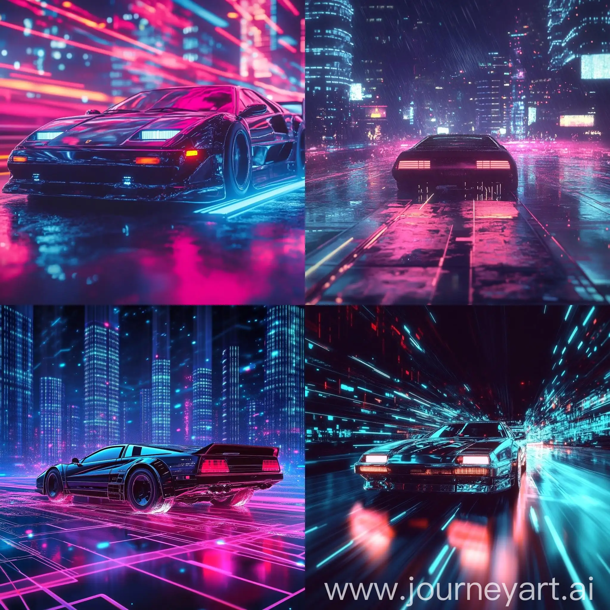 Vintage-Car-in-Cyber-Future-Setting