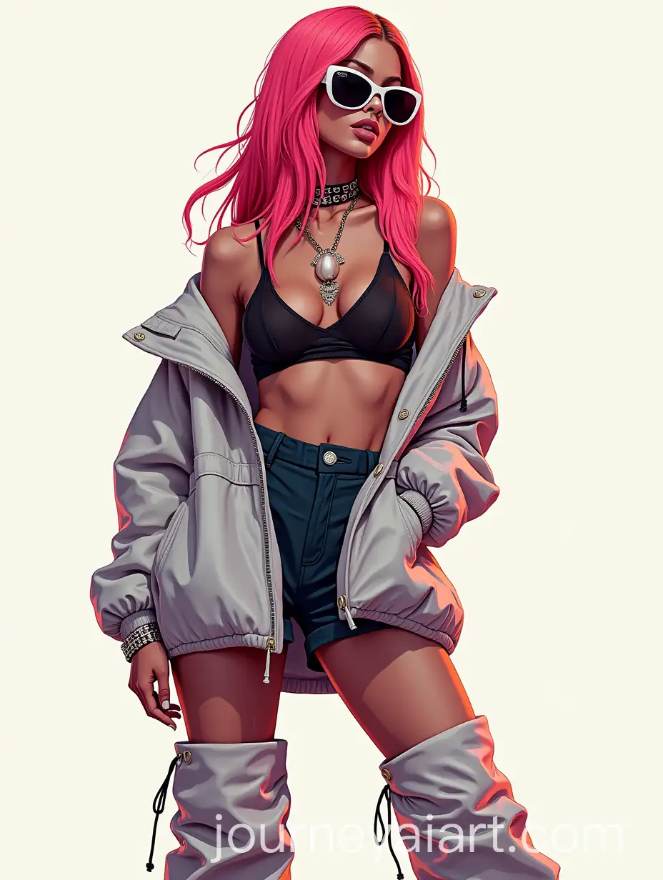 Female-Streetwear-Fashion-Illustration-Featuring-Mesh-Fabric-Design