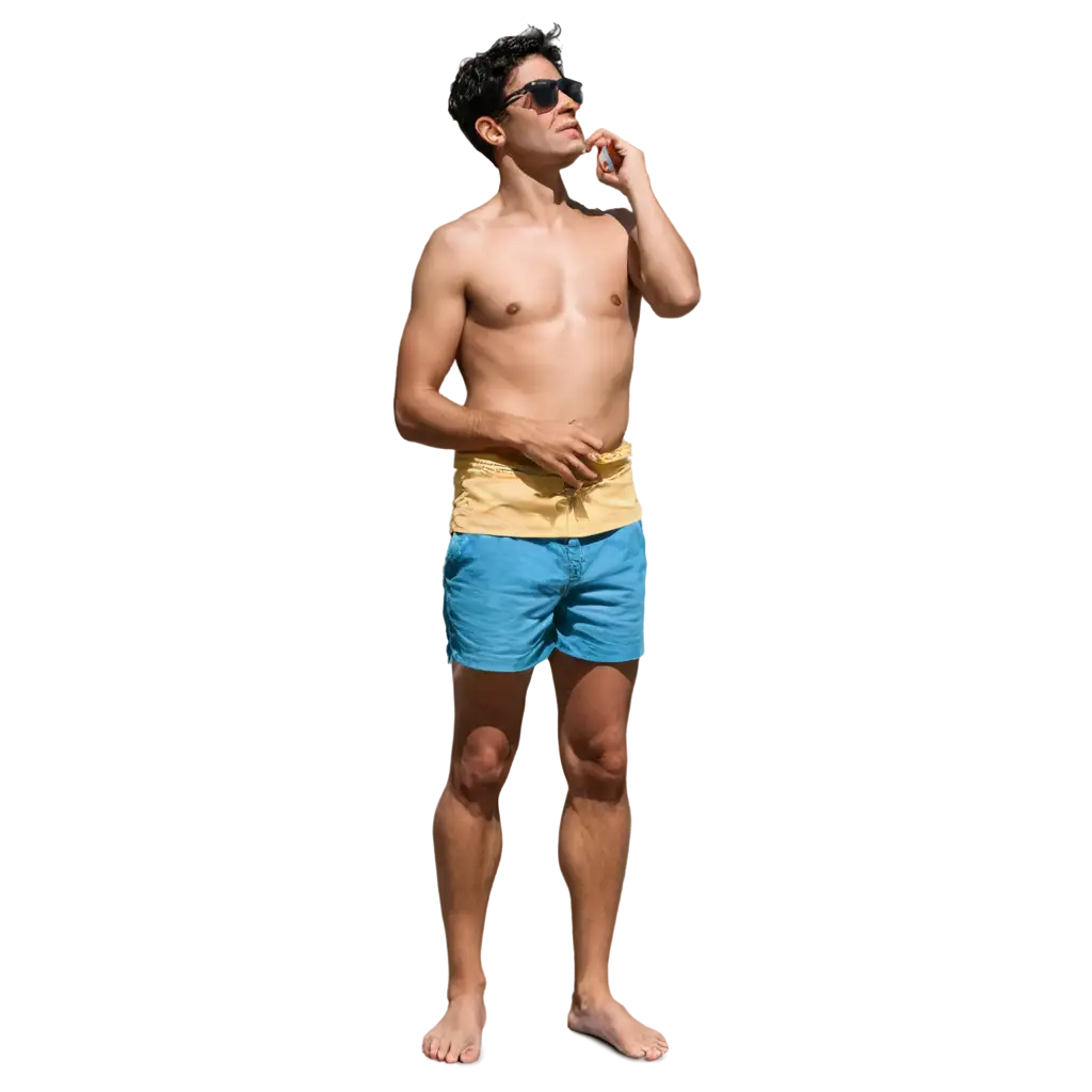 HighQuality-PNG-Image-of-a-Guy-in-Beach-Clothes-Watching-the-Sun