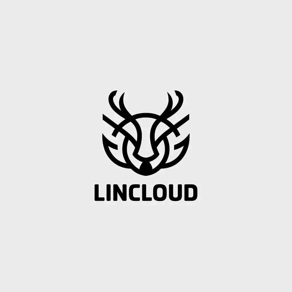 LOGO-Design-for-Lincloud-Minimalistic-Qilin-Head-Symbol-for-Internet-Industry