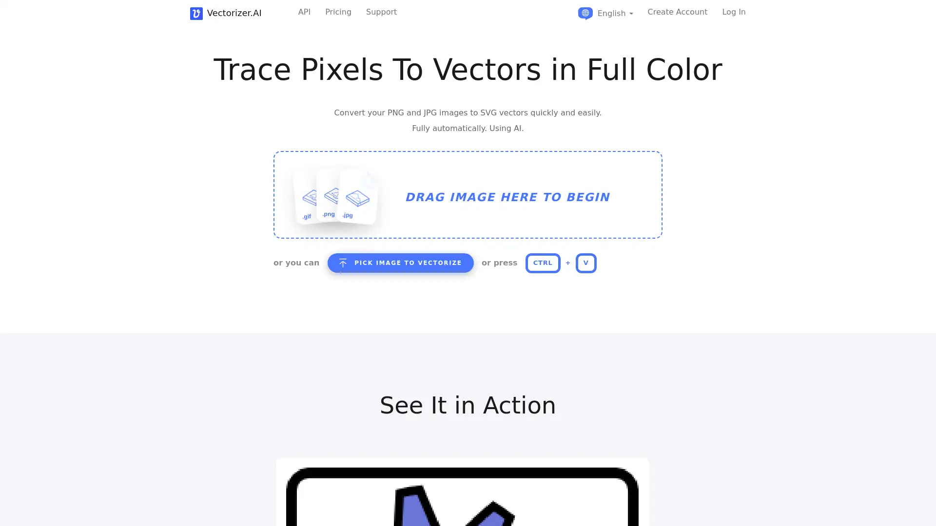 Transform your images into high-quality vectors effortlessly.