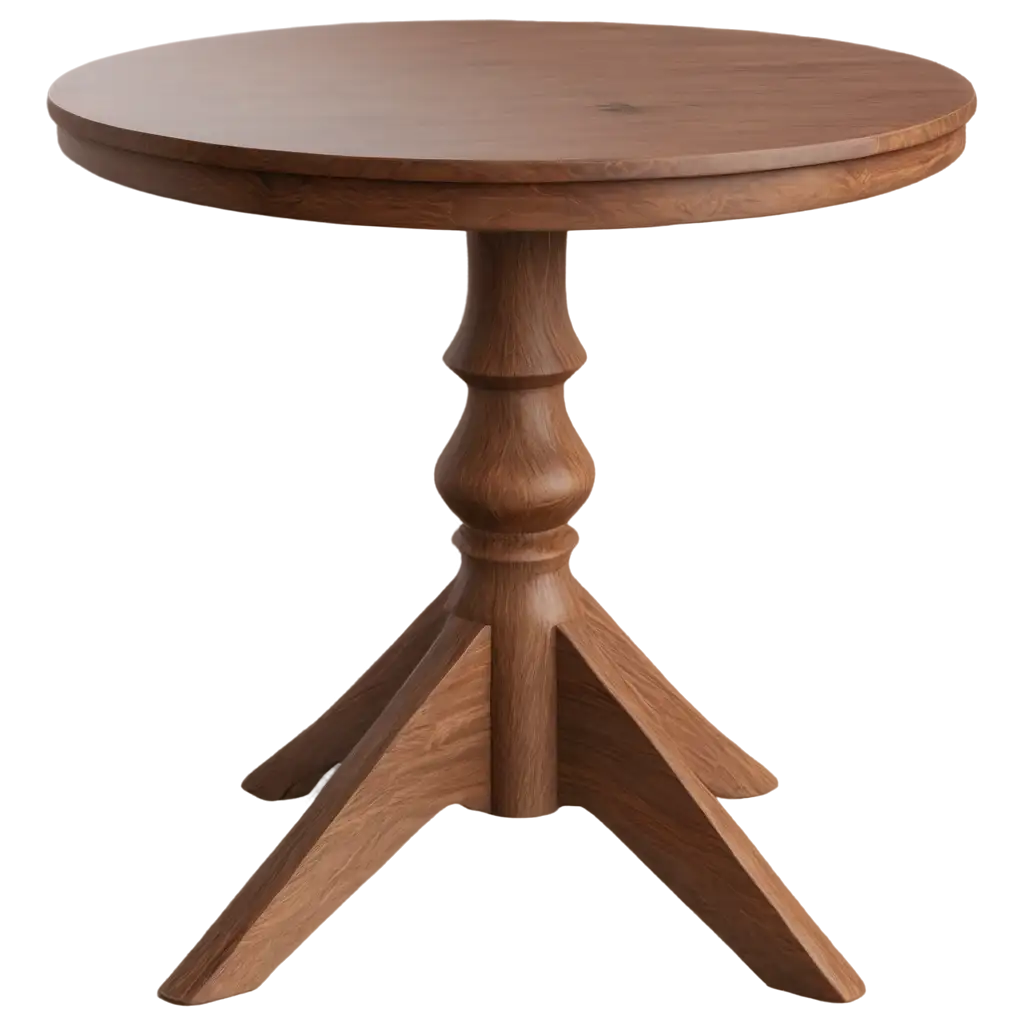 Photorealistic-Round-Wooden-Table-PNG-Image-with-High-Resolution-and-Octane-Render-for-Stunning-Visual-Appeal