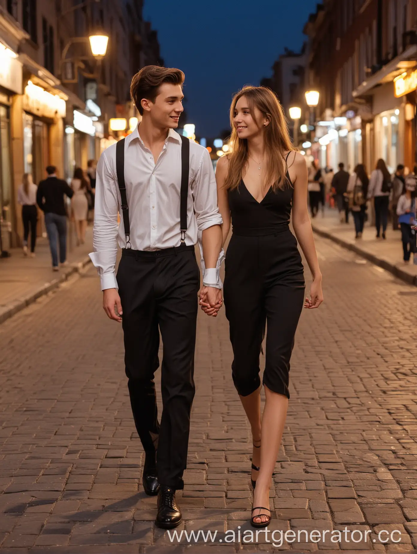 Young-Couple-Walking-Hand-in-Hand-at-Sunset