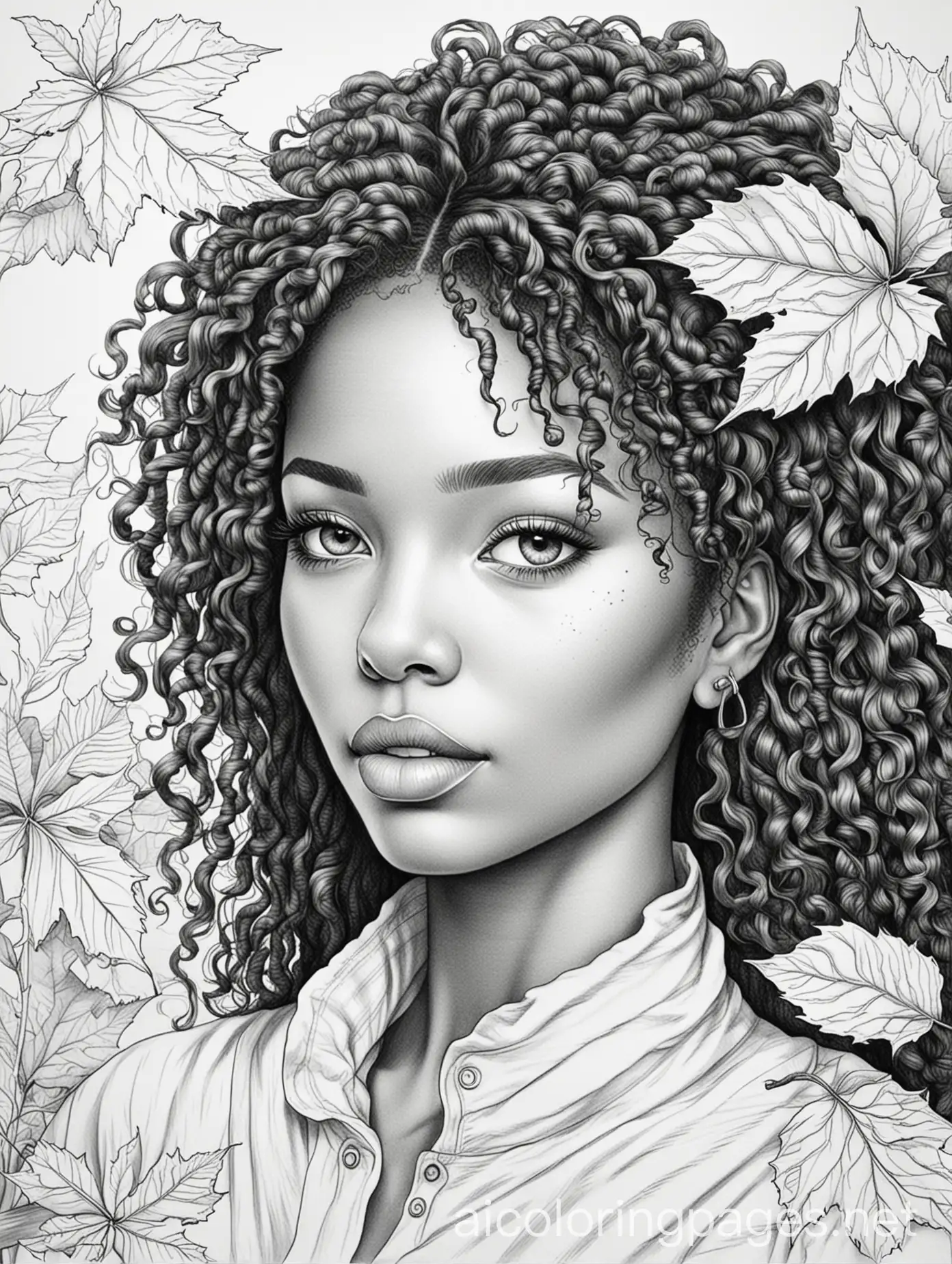 Elegant-Fall-Coloring-Page-Featuring-Black-Women-in-Line-Art