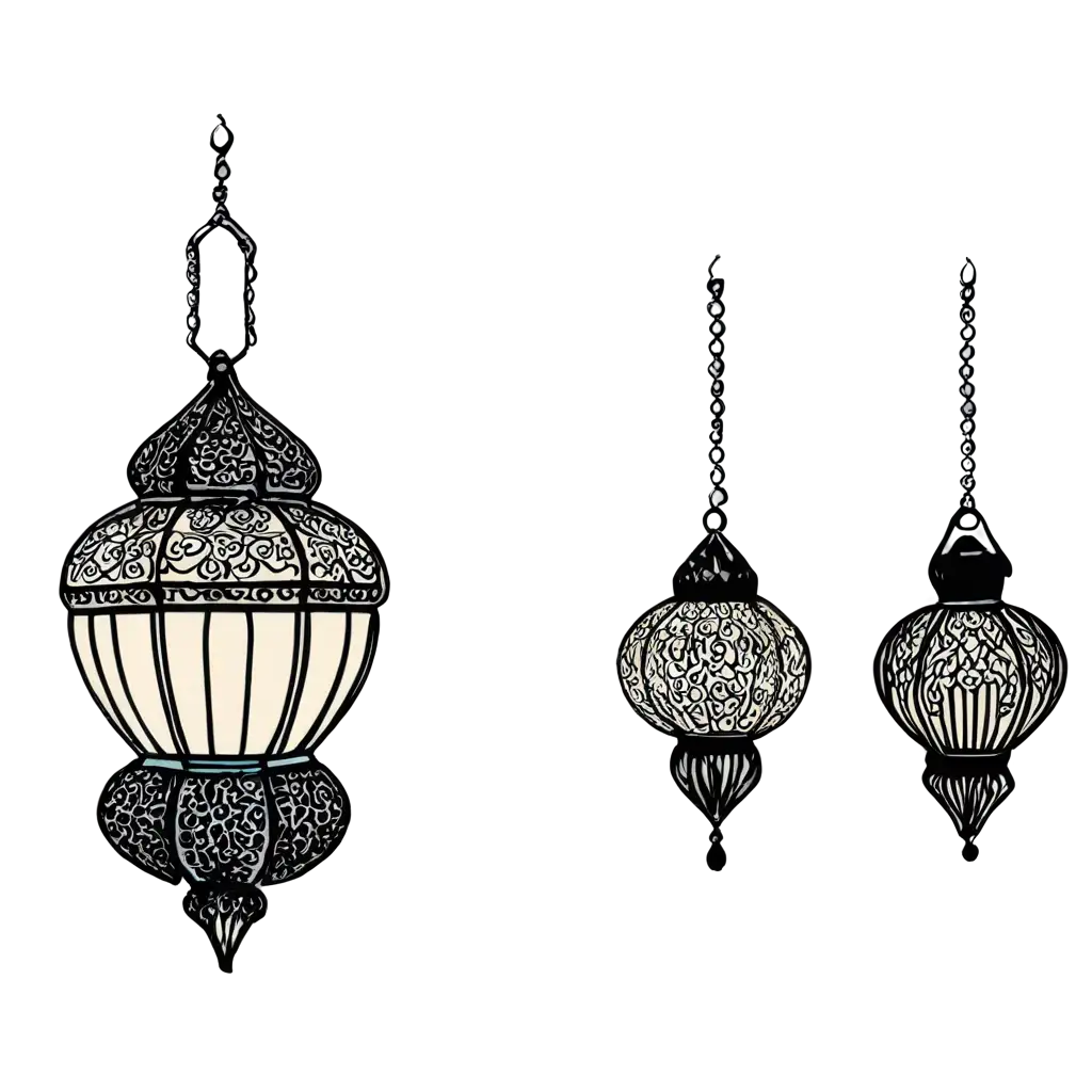 Minimal-Line-Art-of-an-Ornate-Islamic-Lantern-PNG-Intricate-Detailing-with-Transparent-Background-for-Versatile-Use