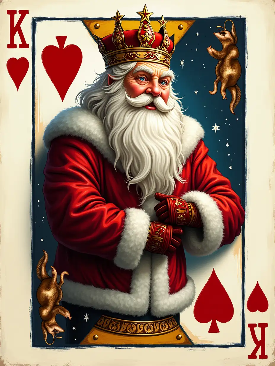 Santa Claus King Playing Card Illustration