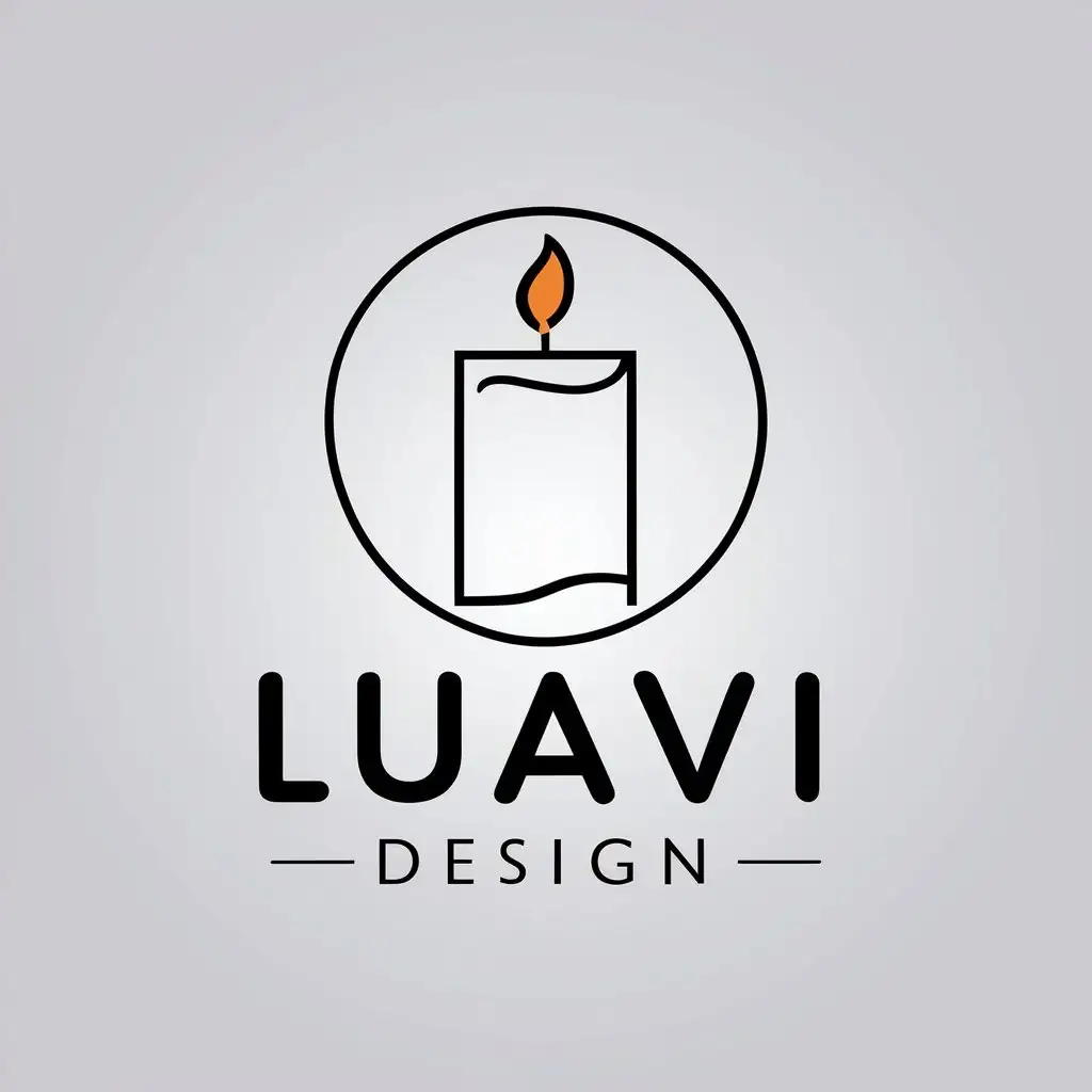 a vector logo design,with the text "Luavi_design", main symbol:candle,Moderate,clear background