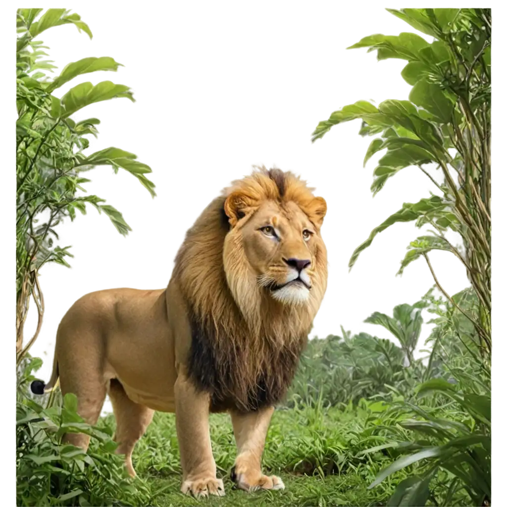 Lion-in-the-Jungle-PNG-HighQuality-Wildlife-Image-for-Various-Applications