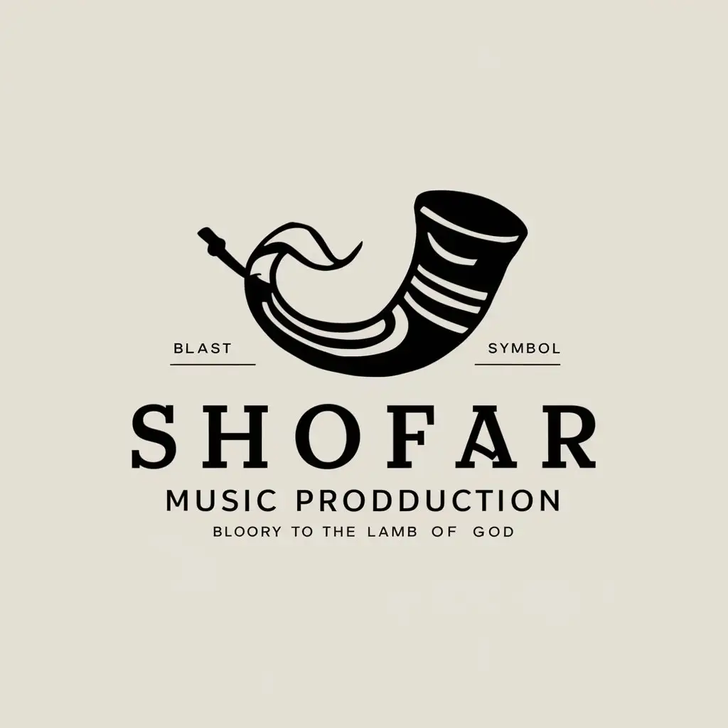 LOGO Design for Shofar Music Production Blast Shofar with Lamb of God Theme