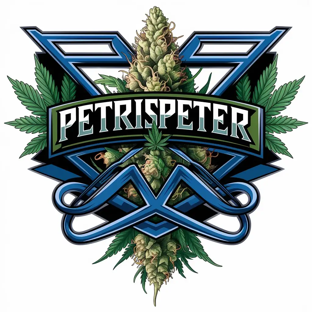 LOGO Design for Petris Peter Vector Cannabis Bud Symbol with Clear Background