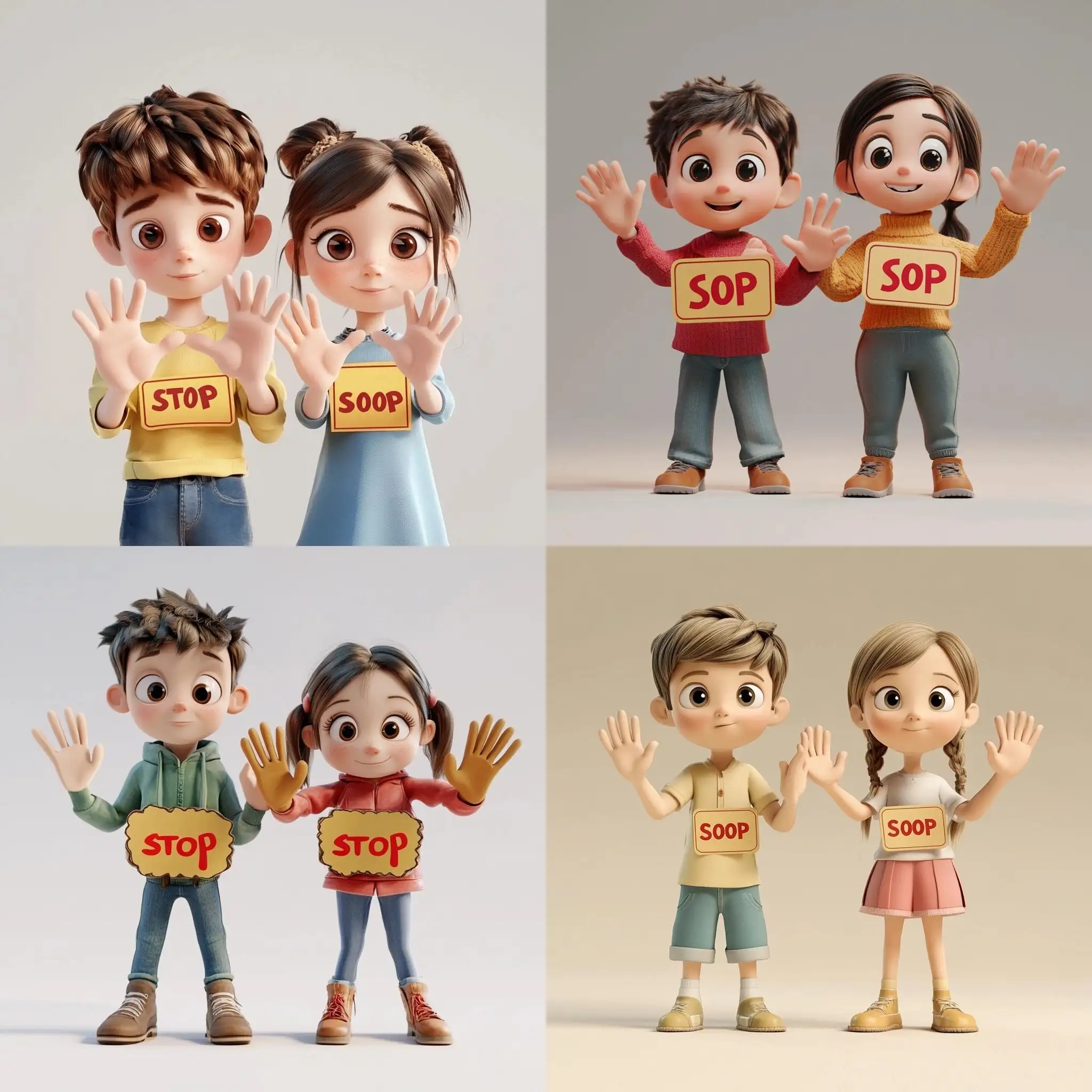 Children-Stopping-Traffic-with-Stop-Signs-on-Their-Palms