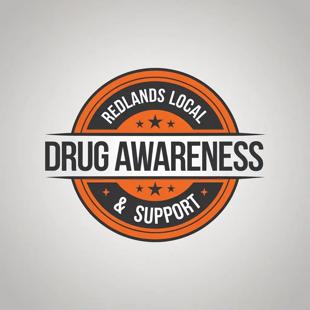 LOGO Design for Redlands Local Drug Awareness Support Circular Symbol with Enclosed Text Moderate Design