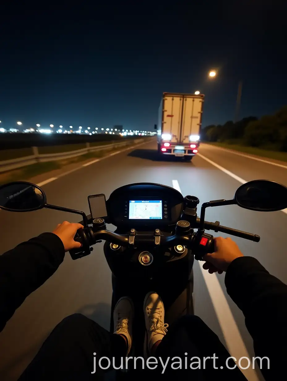 Night-Ride-on-a-Honda-Beat-on-an-InnerCity-Toll-Road