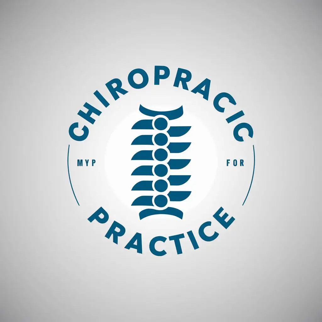 LOGO Design For Chiropractic Practice Modern Blue Spine Theme on White Background