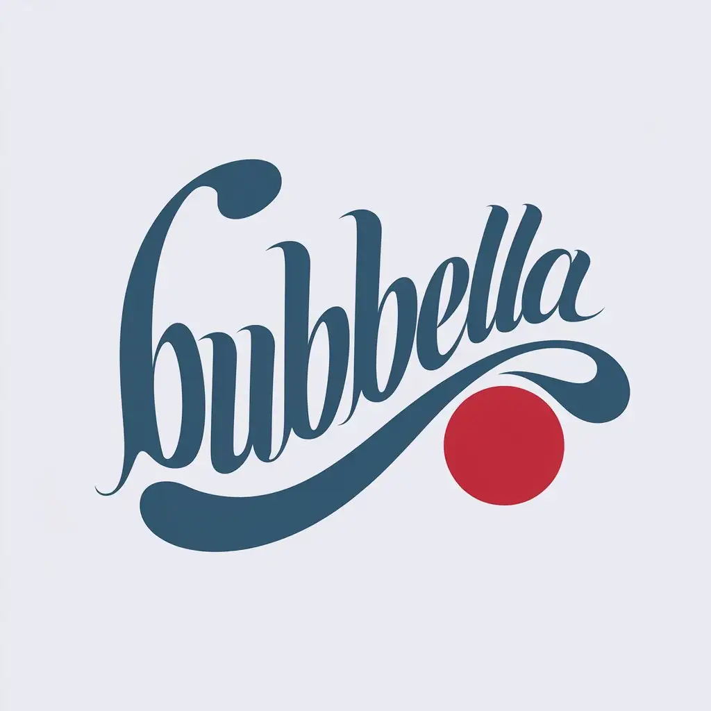 LOGO Design for BUBBELLA Minimalist Japanese Calligraphy with Red Circle Accent