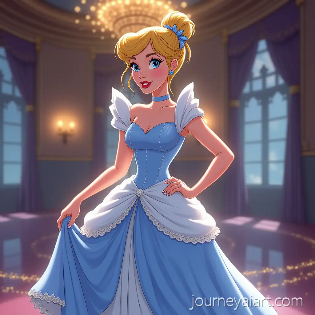 Cinderella-in-1990s-Fashion-Ballgown-in-Enchanted-Disney-Ballroom