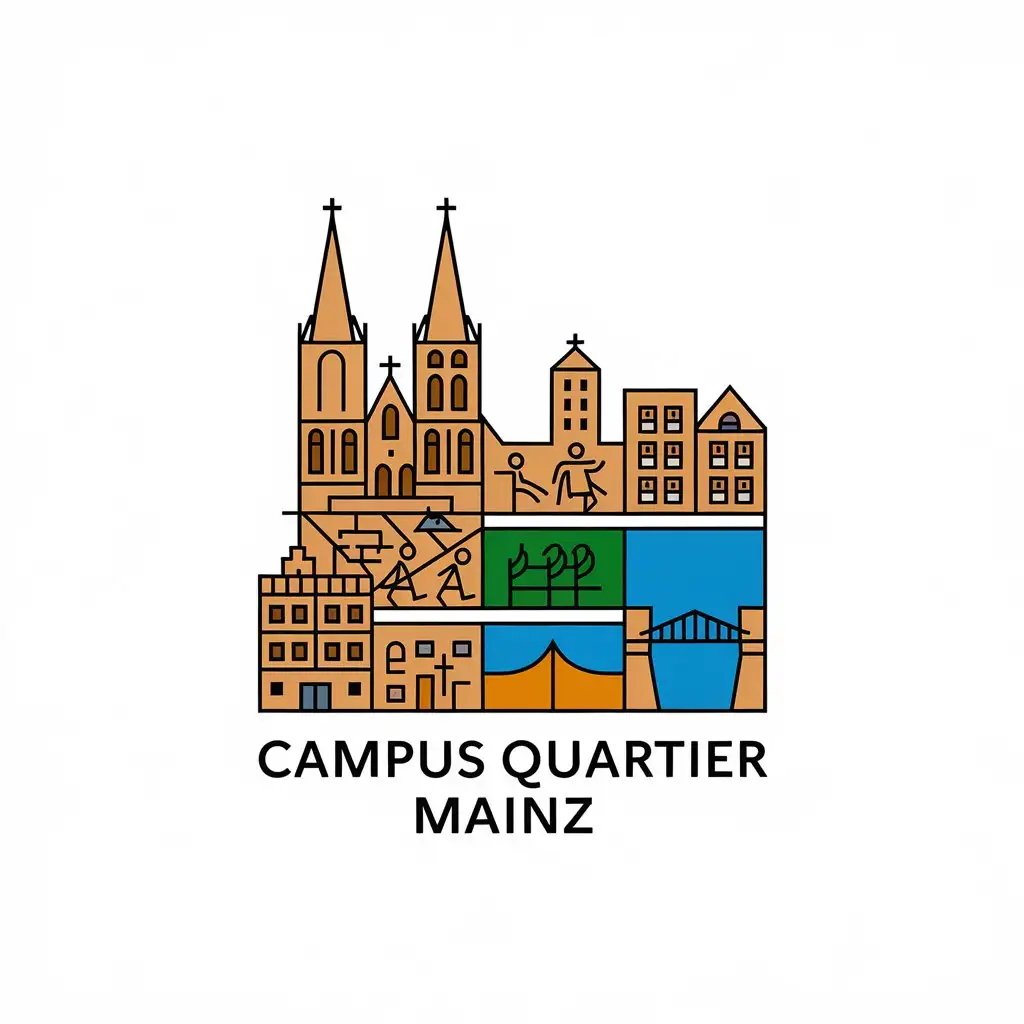 LOGO Design for Campus Quartier Mainz Dom Mainz University Rhine River Student Apartments Theme