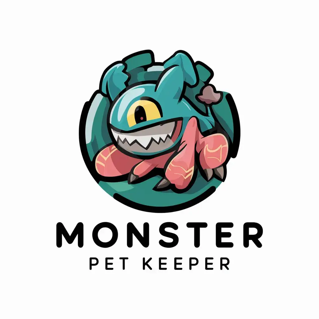 a vector logo design,with the text "monster pet keeper", main symbol:digimon, adult, sensual,complex,be used in Beauty Spa industry,clear background