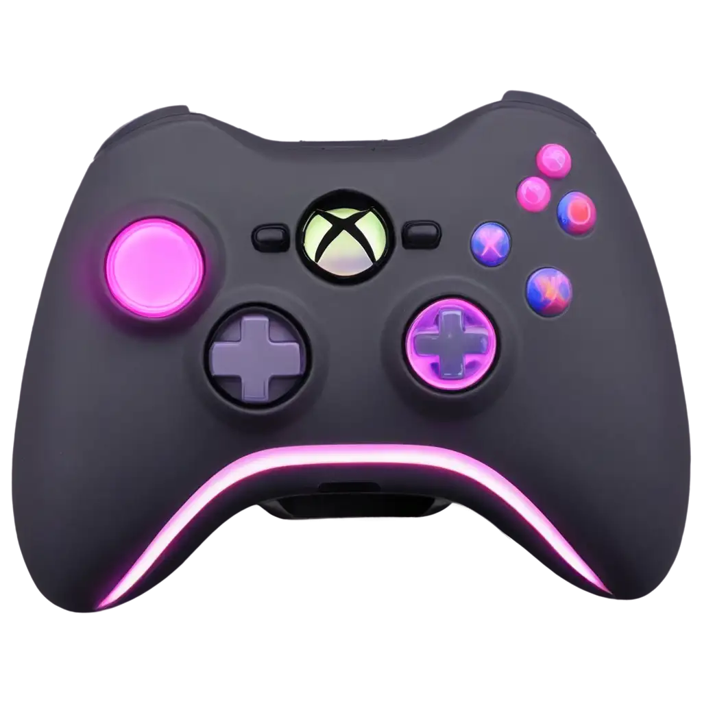 generate a purple and pink glowing xbox 360 controller